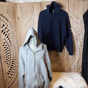 Russell Athletic & Gildan navy and Gray Hoodies